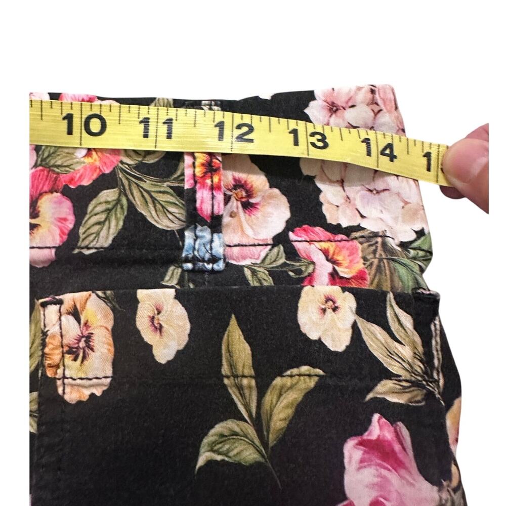 Maeve by Anthropologie The Colette Cropped Wide-Leg Pants Black Floral Print, 28 - Picture 6 of 9